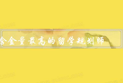 含金量最高的留学规划师，专业背景、沟通能力、责任心
