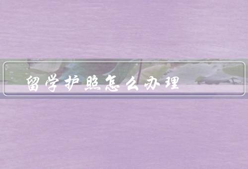 留学护照怎么办理（留学护照、留学签证、注意事项）