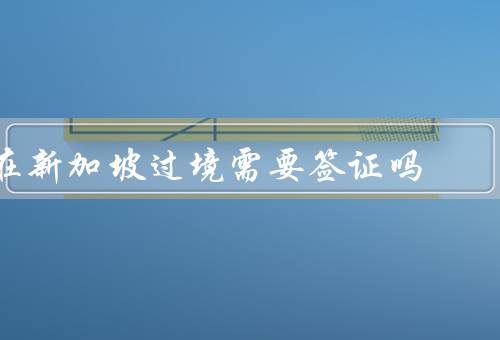 在新加坡过境需要签证吗，延长、其他情况