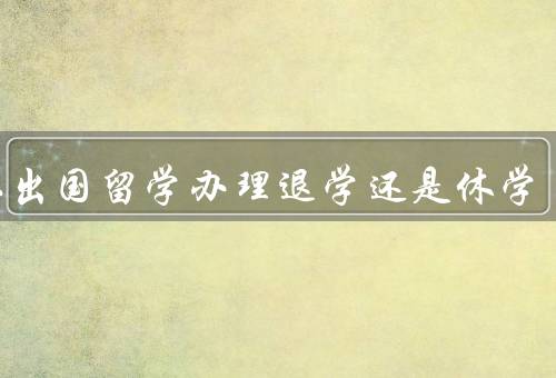 大二出国留学办理退学还是休学