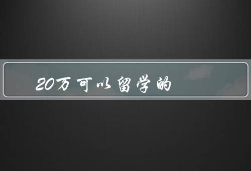20万可以留学的国家，美国／加拿大／澳大利亚