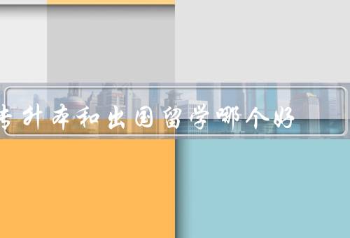 专升本和出国留学哪个好，就业前景／环境／成本