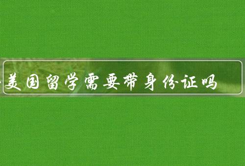 去美国留学需要带身份证吗