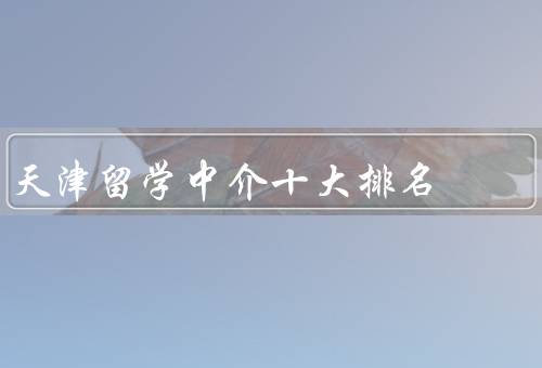 天津留学中介十大排名（留学网／顾问）