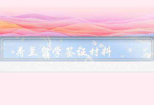 荷兰留学签证材料（护照、录取通知书、学费和生活费证明）