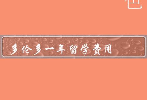 多伦多一年留学费用，学费／生活费／其他费用