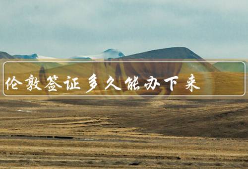伦敦签证多久能办下来（办理流程、影响办理时间的因素）