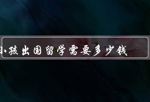 小孩出国留学需要多少钱