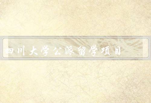 四川大学公派留学项目（介绍、申请、成果）