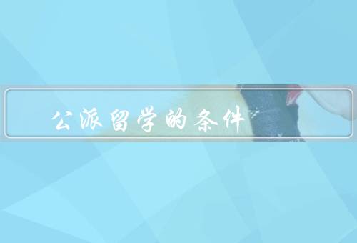 公派留学的条件，申请条件／资助条件／其他注意事项