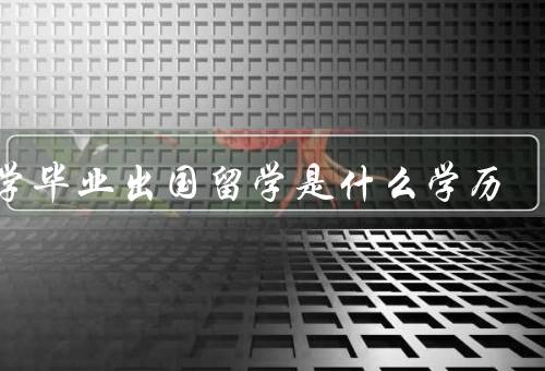 大学毕业出国留学是什么学历，大学毕业出国留学的学历