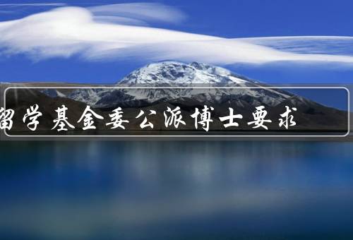 国家留学基金委公派博士要求，学术能力、研究计划、综合素质