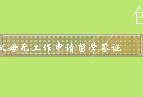 父母无工作申请留学签证，准备材料／申请流程／注意事项
