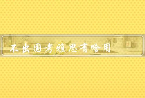 不出国考雅思有啥用（扩大交流圈／提升英语能力／增加就业竞争力）