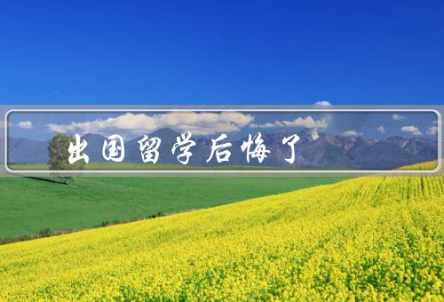 出国留学后悔了（文化冲击、孤独感、学业压力）