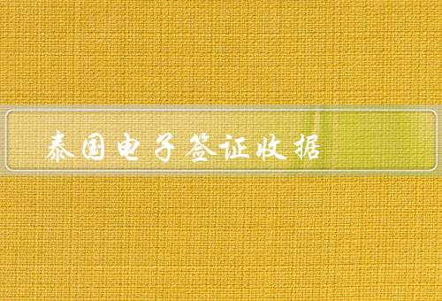 泰国电子签证收据（作用／内容／保存）