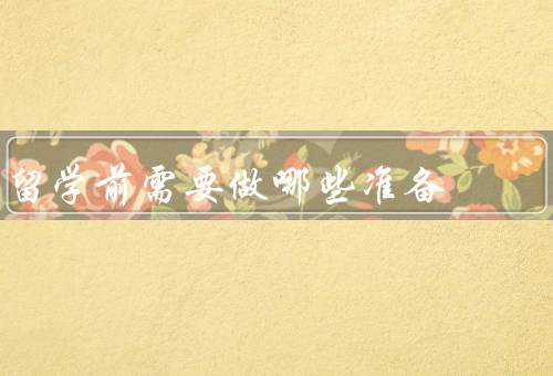 留学前需要做哪些准备，签证准备／语言准备／生活准备