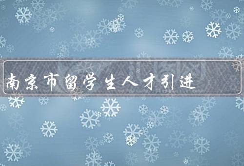南京市留学生人才引进