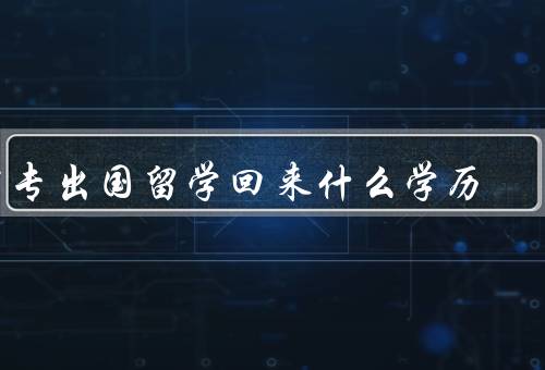 中专出国留学回来什么学历，学历问题、经验的积累、就业问题