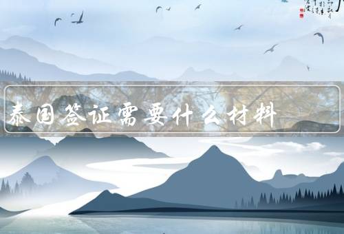 泰国签证需要什么材料，护照、签证申请表、照片
