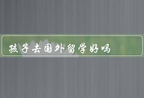 孩子去国外留学好吗（孩子的成长、教育资源、身心发展）