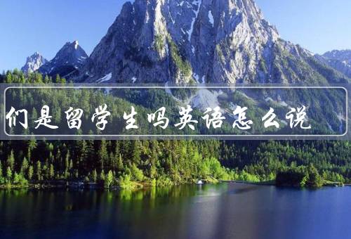 你们是留学生吗英语怎么说（留学生的定义）