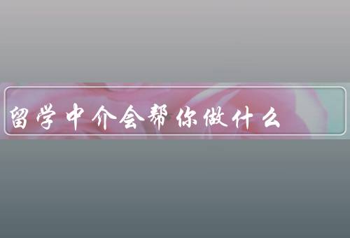 留学中介会帮你做什么
