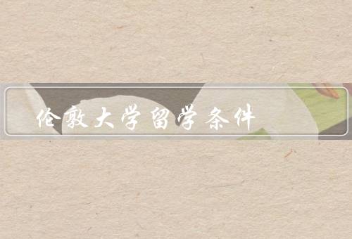 伦敦大学留学条件