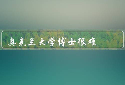 奥克兰大学博士很难（学术要求／时间压力／心理压力）