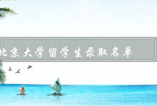 北京大学留学生录取名单（录取名单、留学生背景、影响与展望）