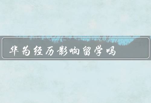 华为经历影响留学吗（就业市场的影响、学术研究领域的影响）