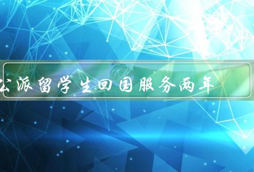 公派留学生回国服务两年（增强国际视野／促进人才流动）