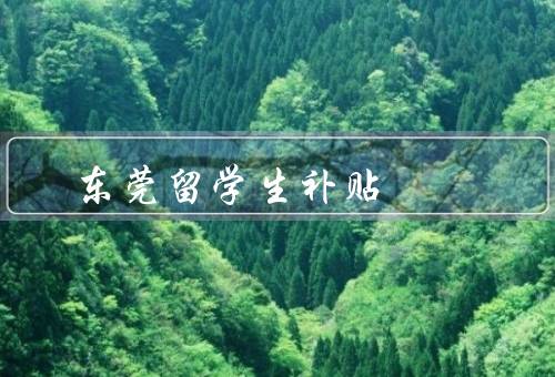 东莞留学生补贴，对象、金额、申请流程