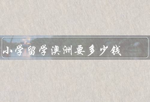 小学留学澳洲要多少钱，学费／生活费／住宿费