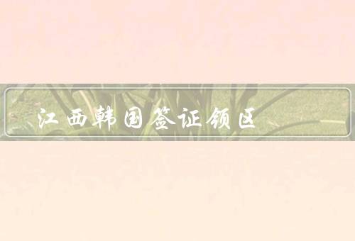 江西韩国签证领区，签证申请条件、办理流程、注意事项