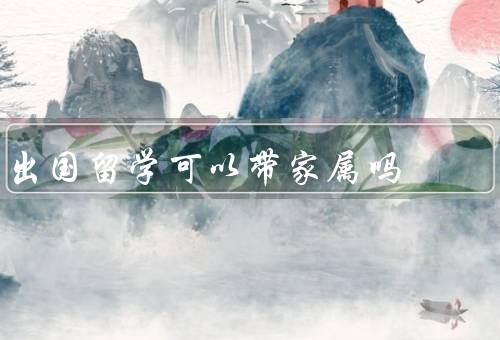 出国留学可以带家属吗，家属陪读政策／经济压力和家庭稳定