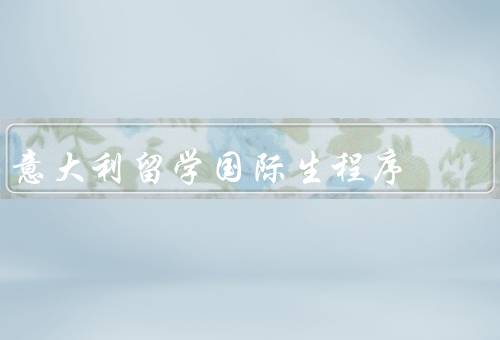 意大利留学国际生程序，学校／签证／准备行前事宜