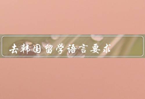 去韩国留学语言要求（韩国语能力测试、语言学校申请条件）
