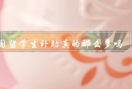 外国留学生补助真的那么多吗，标准、范围、申请