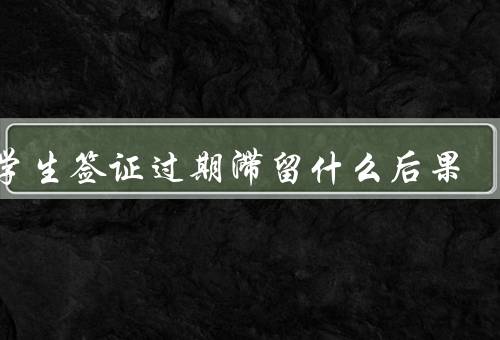 留学生签证过期滞留什么后果（签证过期滞留会被拒绝入境）