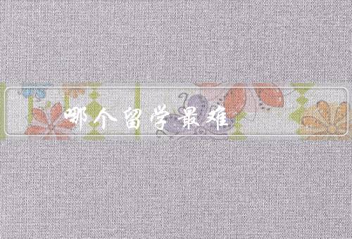 哪个国家留学最难（签证难度／语言障碍／文化差异）