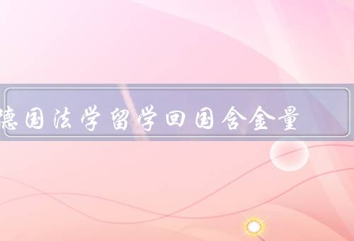 德国法学留学回国含金量，培养全面的法律素养