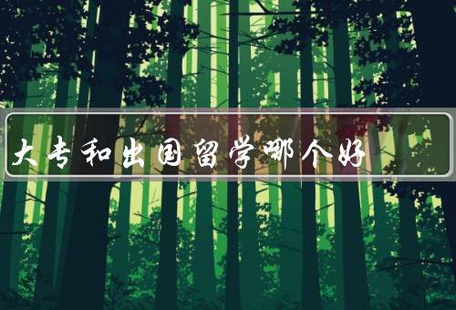 大专和出国留学哪个好（大专的优势／出国留学的优势／结论）