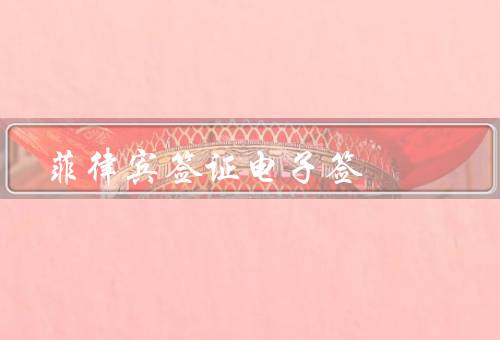 菲律宾签证电子签