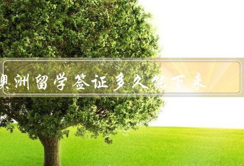 澳洲留学签证多久能下来，澳洲留学签证的一般审批时间