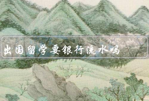 出国留学要银行流水吗，银行流水的作用／不同国家的要求