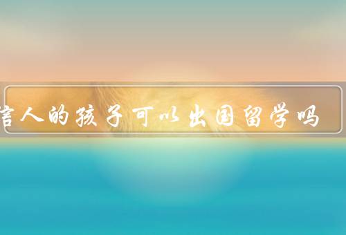 失信人的孩子可以出国留学吗