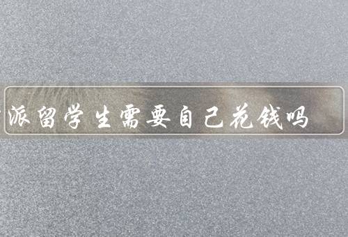 公派留学生需要自己花钱吗，学费与生活费自理／奖学金覆盖范围