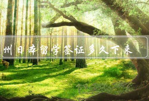广州日本留学签证多久下来，办理时间／加急办理／注意事项