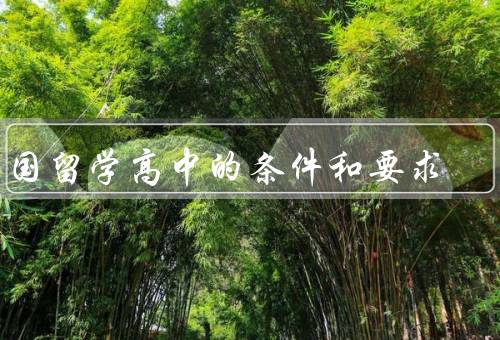 出国留学高中的条件和要求
